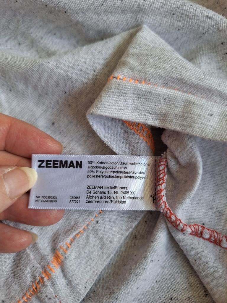 Grijs rood tshirt team maat 92, Zeeman, Onbekend, Ophalen of Verzenden, Zo goed als nieuw