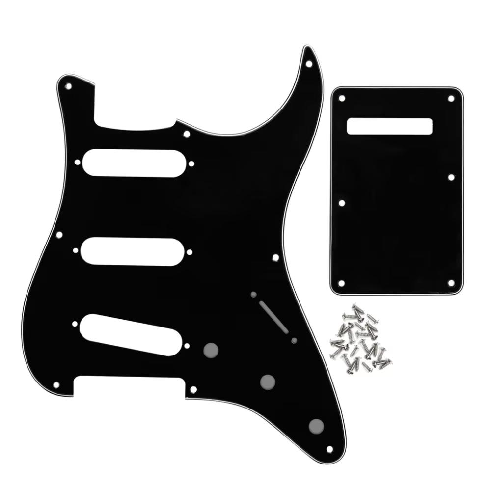 3-laags stratocaster black zwart sss pickguard 8 hole, Moku Custom Guitars, Nieuw, 4613CB, Ophalen of Verzenden