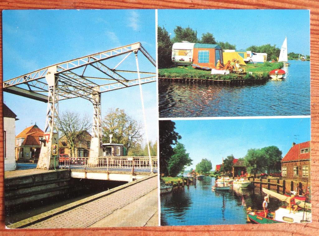 Ossenzijl Drieluik met brug, camping en haven, Ophalen of Verzenden, Voor 1920, Noord-Brabant