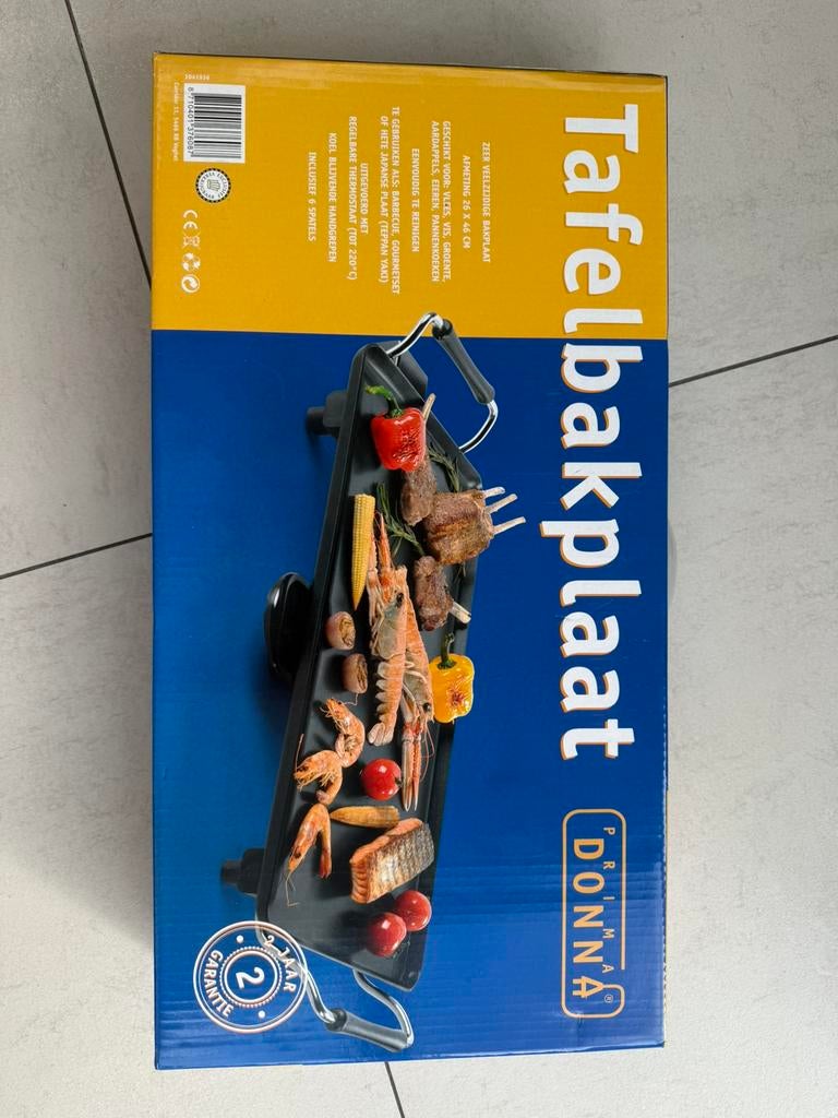 Tafelgrill / teppanyaki plaat Prima Donna, Witgoed en Apparatuur, Gourmetstellen, Ophalen, Zo goed als nieuw, 4 t/m 7 personen