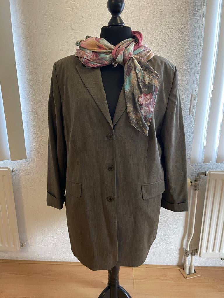 Ulla Popken Taupe Colbert - Maat 50, Kleding | Dames, Grote Maten, Ophalen of Verzenden, Zo goed als nieuw, Bruin, Jasje of Colbert