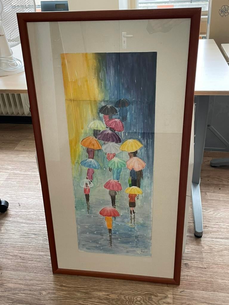Schilderij, Huis en Inrichting, Woonaccessoires | Schilderijen, Tekeningen en Foto's, Ophalen, Gebruikt, Schilderij, 50 tot 75 cm