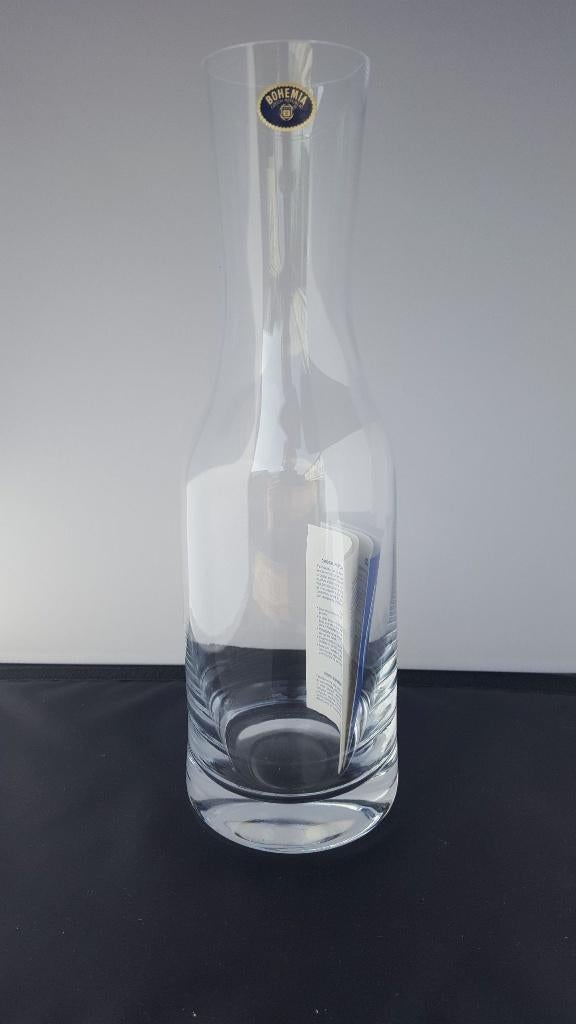 Decanteer karaf Bohemia glas, puntgaaf! 30cm hoog. K4