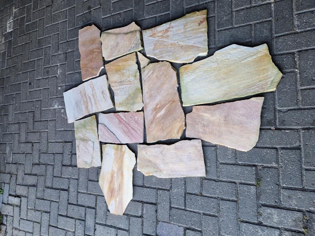 Flagstone natuursteen tegels safari kleur, Ophalen, 60 cm of meer, Keramiek, Nieuw