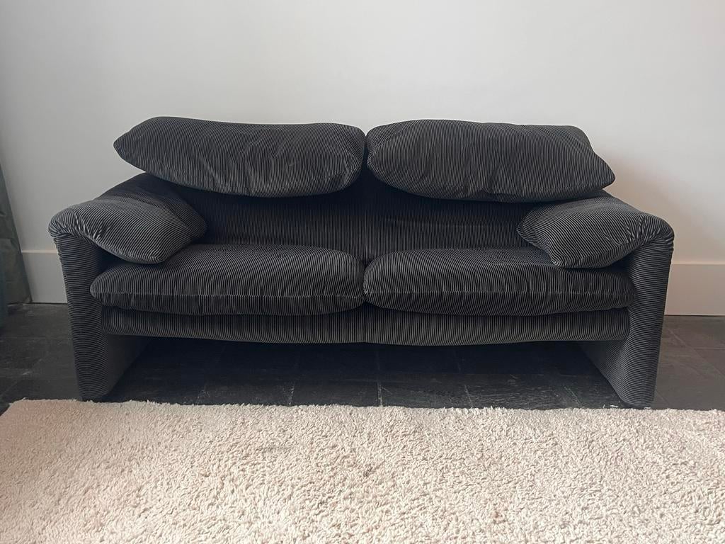 Cassina Maralunga Vintage 2-zitsbank, Ophalen, Gebruikt, 150 tot 200 cm, Tweepersoons