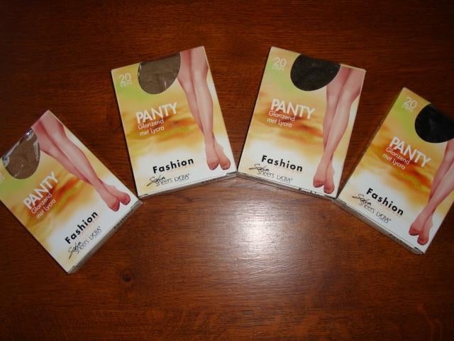 4x Panty 20 Den Diverse Maten Naturel/Bruin/Zwart Nieuw, Ophalen of Verzenden, Nieuw, Zwart, Panty