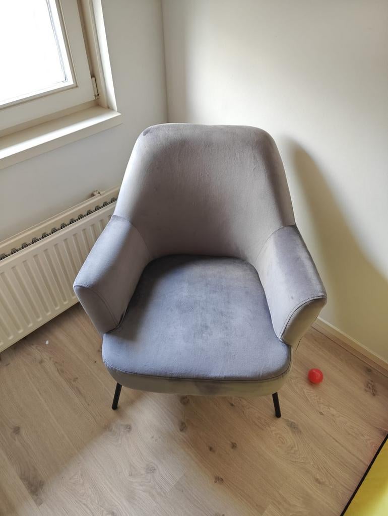 Grijze fauteuil in goede staat, Ophalen, Minder dan 50 cm, Minder dan 75 cm, Zo goed als nieuw