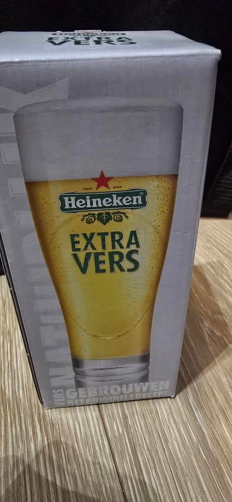 Heineken extra vers bierglas, Ophalen of Verzenden, Nieuw, Glas of Glazen, Heineken