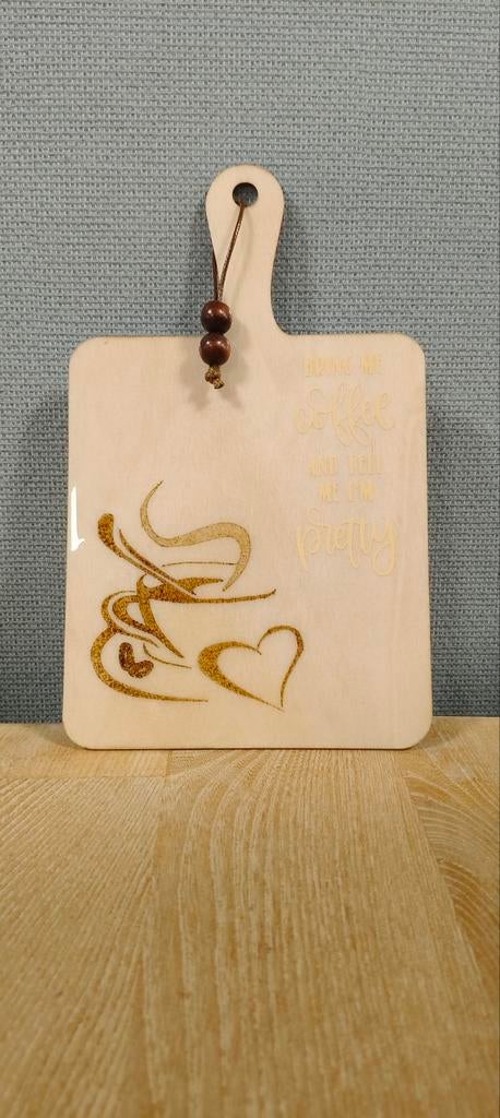 Hout gebrand snijplank met epoxy - Handgemaakt, Ophalen of Verzenden, Nieuw