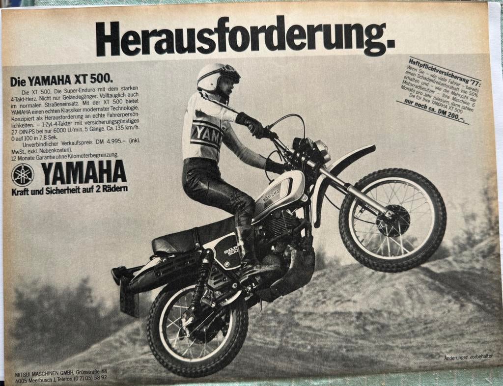 Advertentie Yamaha XT500, Verzenden, Zo goed als nieuw, Motoren
