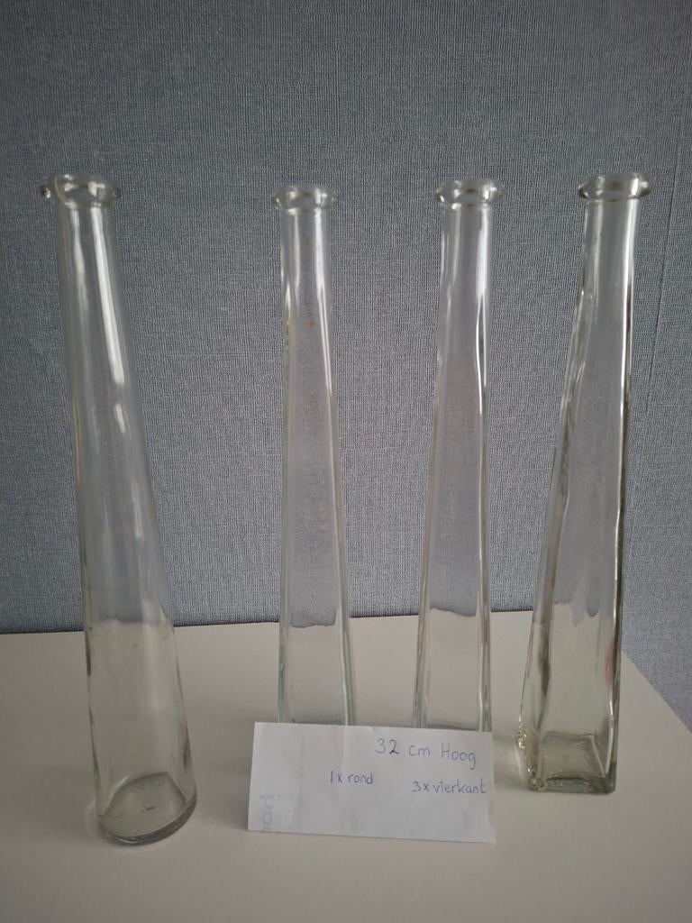 Glazen karaaf,vaasje, Glazen bloempot uit oma's kast., Ophalen, Overige kleuren, Minder dan 50 cm, Glas