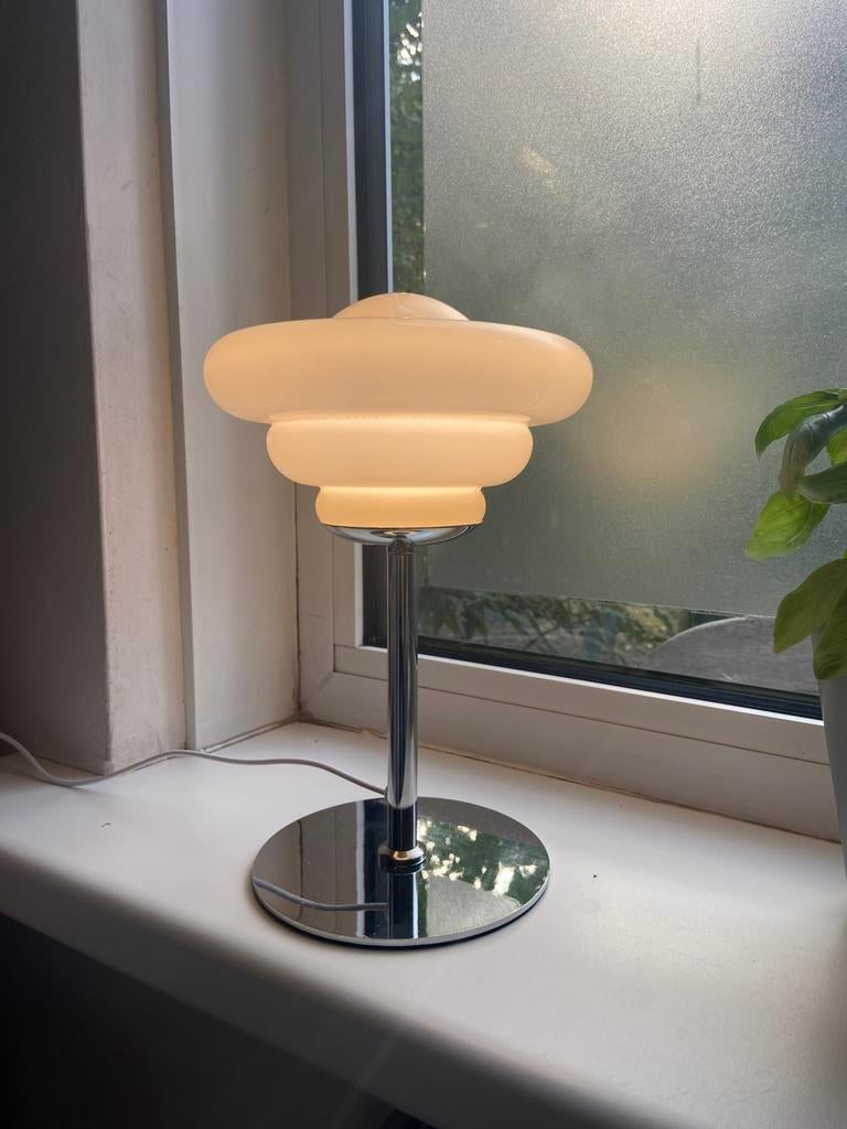 Vintage tafellamp, Ophalen of Verzenden, Zo goed als nieuw, Glas, Minder dan 50 cm