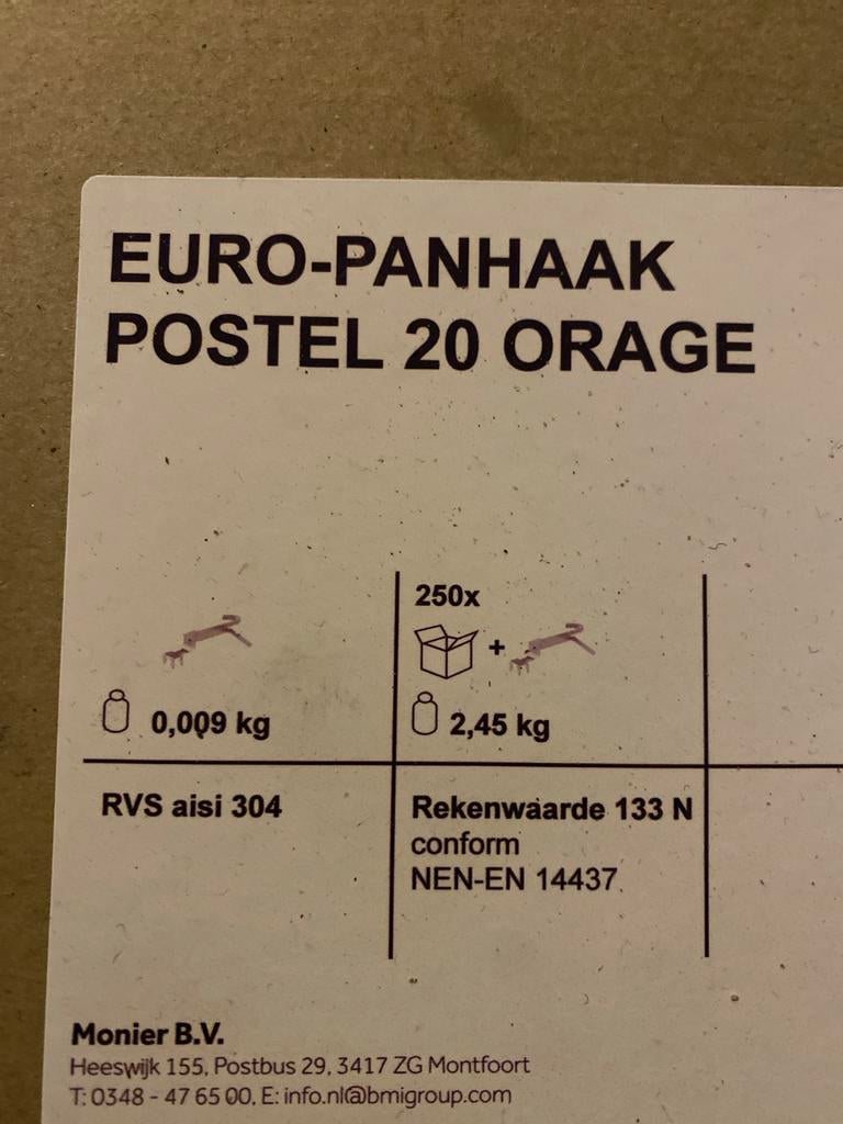 Monier Panhaak Postel 20 Orage - Meerdere dozen, Doe-het-zelf en Verbouw, Ophalen of Verzenden, Nieuw, Overige typen