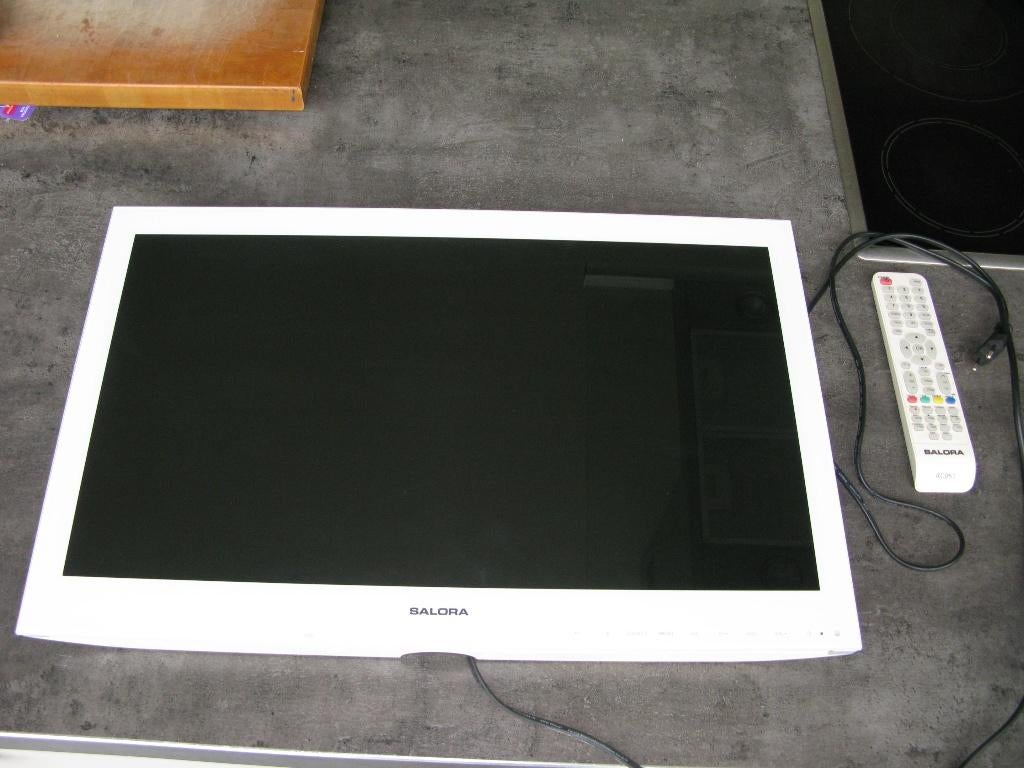 Salora 24LED3315TDW Wit tv met dvd speler in 1, 50 Hz, Ophalen, Overige merken, Gebruikt
