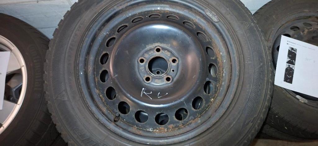 Renault stalen velgen met winterbanden, Auto-onderdelen, Banden en Velgen, Ophalen, Gebruikt, 16 inch, Banden en Velgen