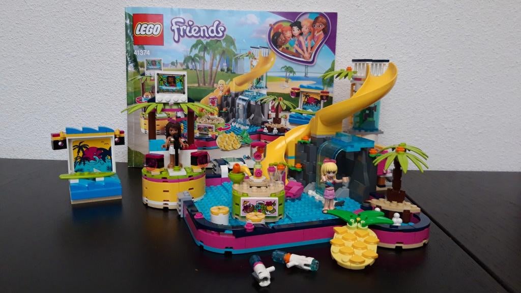 Lego Friends 41374 Andrea's Zwembadfeest, Ophalen of Verzenden, Zo goed als nieuw, Complete set, Lego