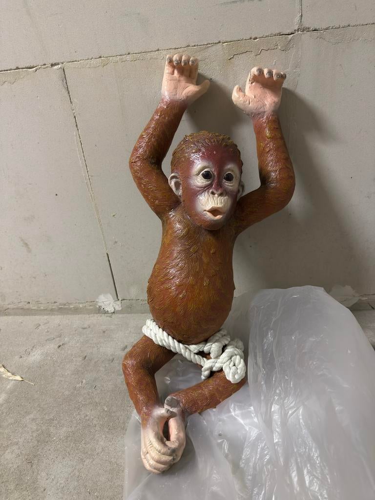 Aap - Decoratie Beeld, Ophalen, Zo goed als nieuw, Beton, Dierenbeeld