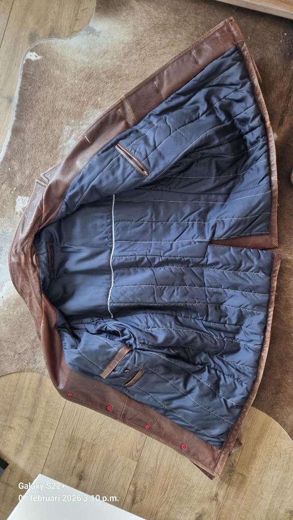 Leren jas Tommy Hilfiger, mt. 54, Maat 52/54 (L), Bruin, Tommy Hilfiger, Ophalen of Verzenden