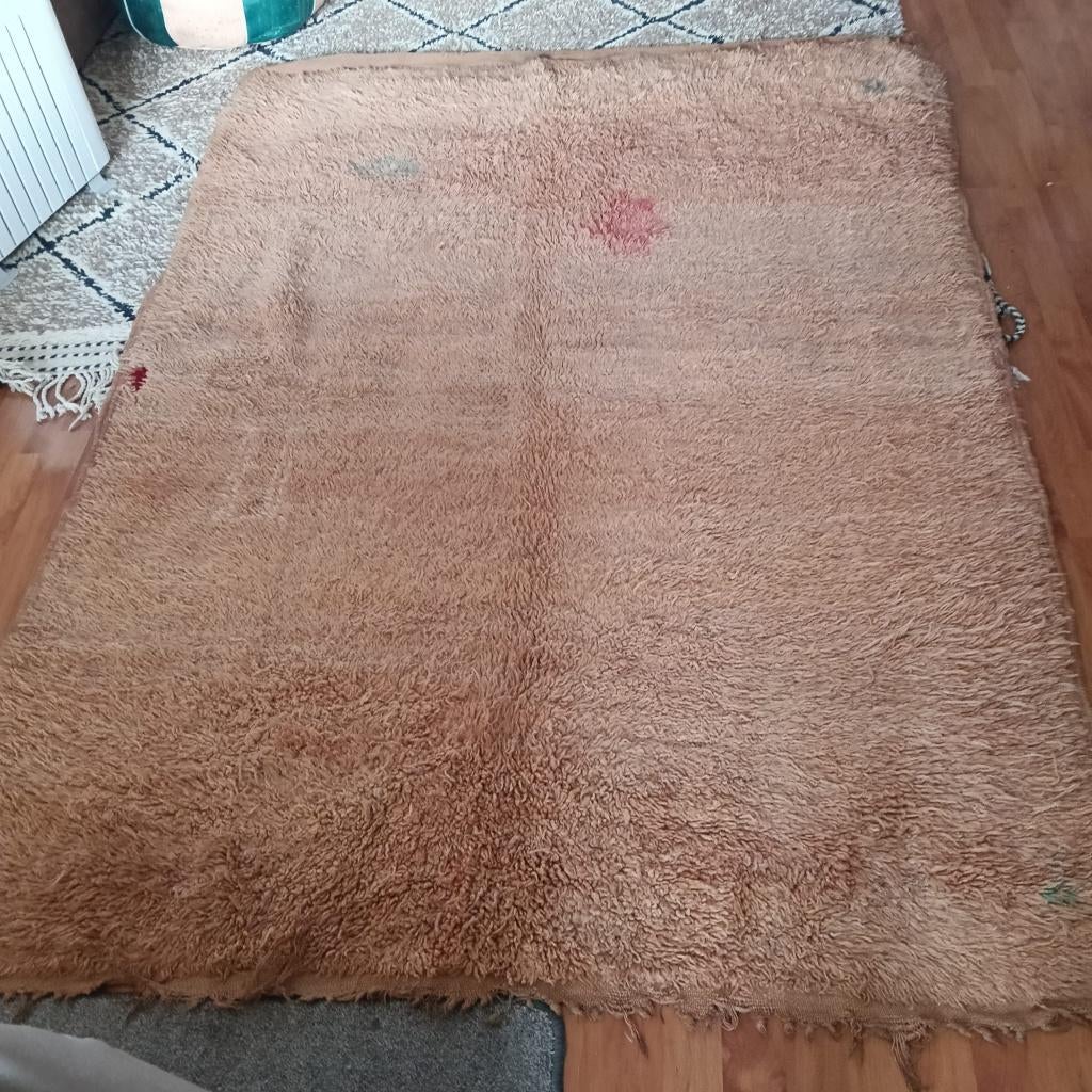 Handgeknoopt Berber kleed wol 210x145cm, 150 tot 200 cm, 200 cm of meer, Ophalen of Verzenden, Zo goed als nieuw