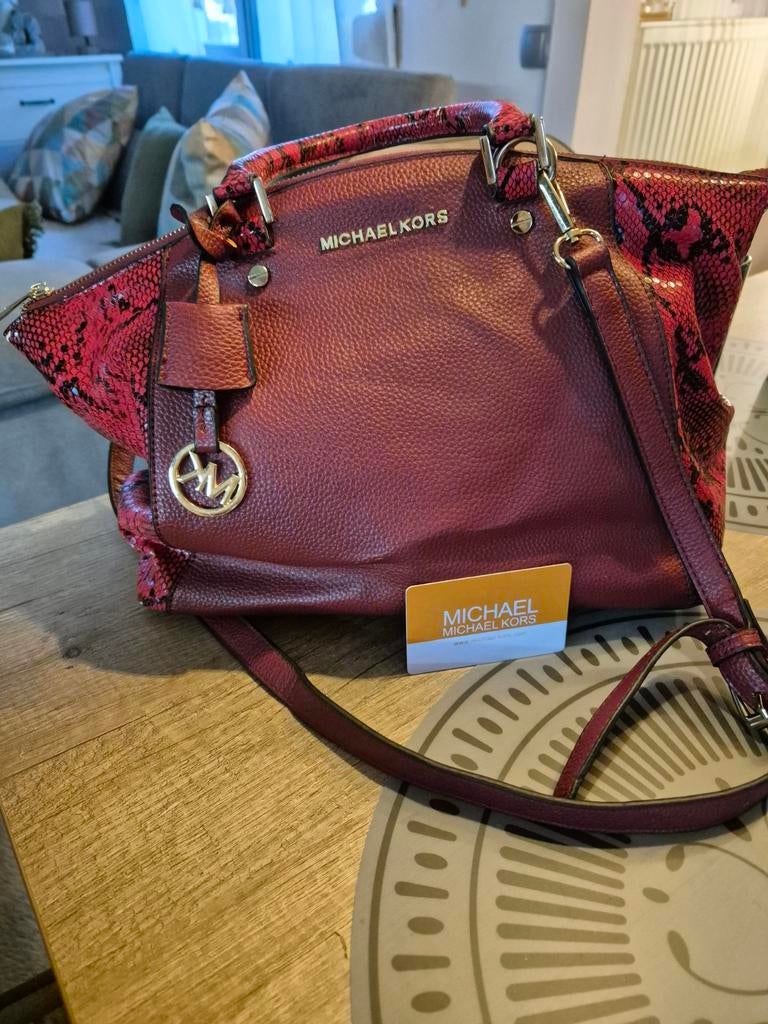 Michael Kors Handtas - Bordeaux Rood, Ophalen of Verzenden, Gebruikt, Rood, Handtas