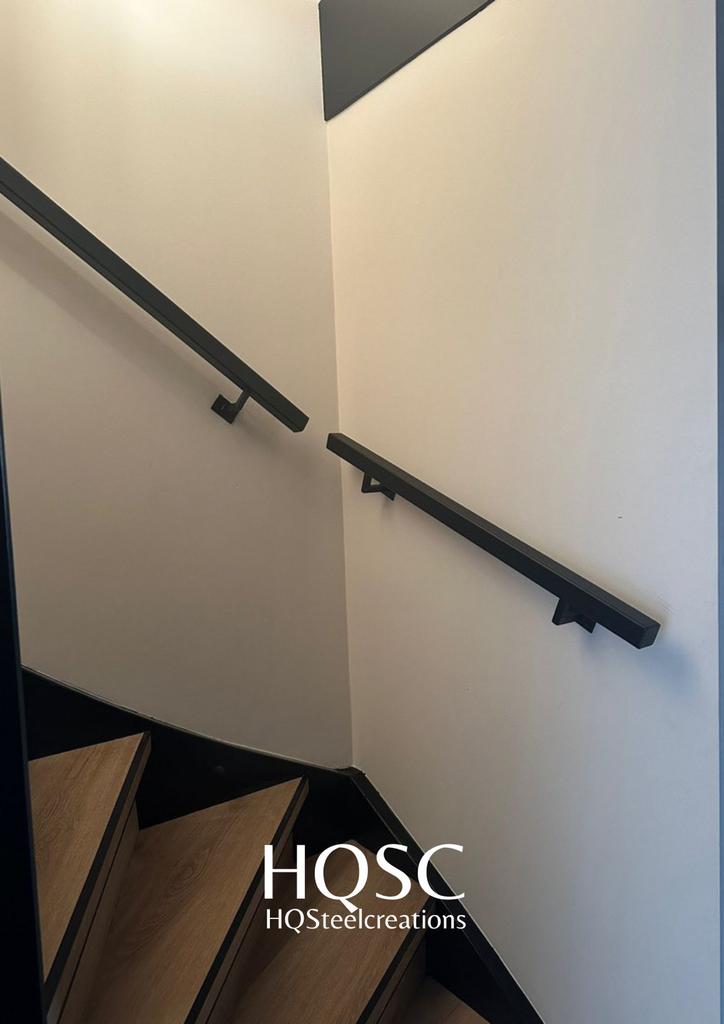 Op maat gemaakte trapleuning gepoedercoat! Prof. gelast!, Ophalen, Nieuw, Metaal, Rechthoekig