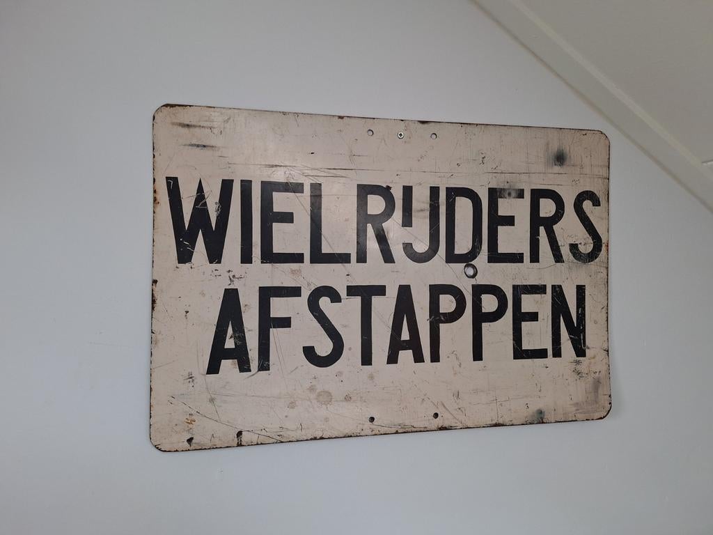 Vintage verkeersbord, Verzamelen, Ophalen of Verzenden, Gebruikt
