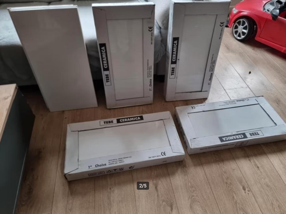 28x Tebe Ceramica Wit Glans 30x60 ISO:13006:2012 ANNEX L, Ophalen, Nieuw, Minder dan 5 m², 20 tot 40 cm