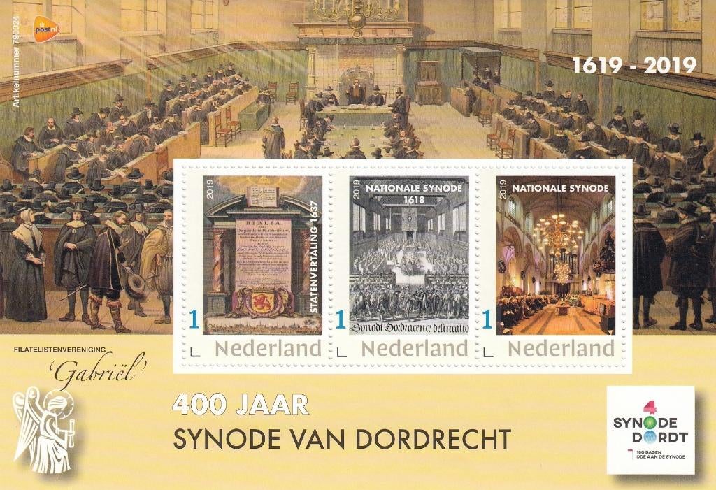 Nederland- 2019- 400 Jaar Synode van Dordrecht- Blok- P, Ophalen of Verzenden, Na 1940, Postfris