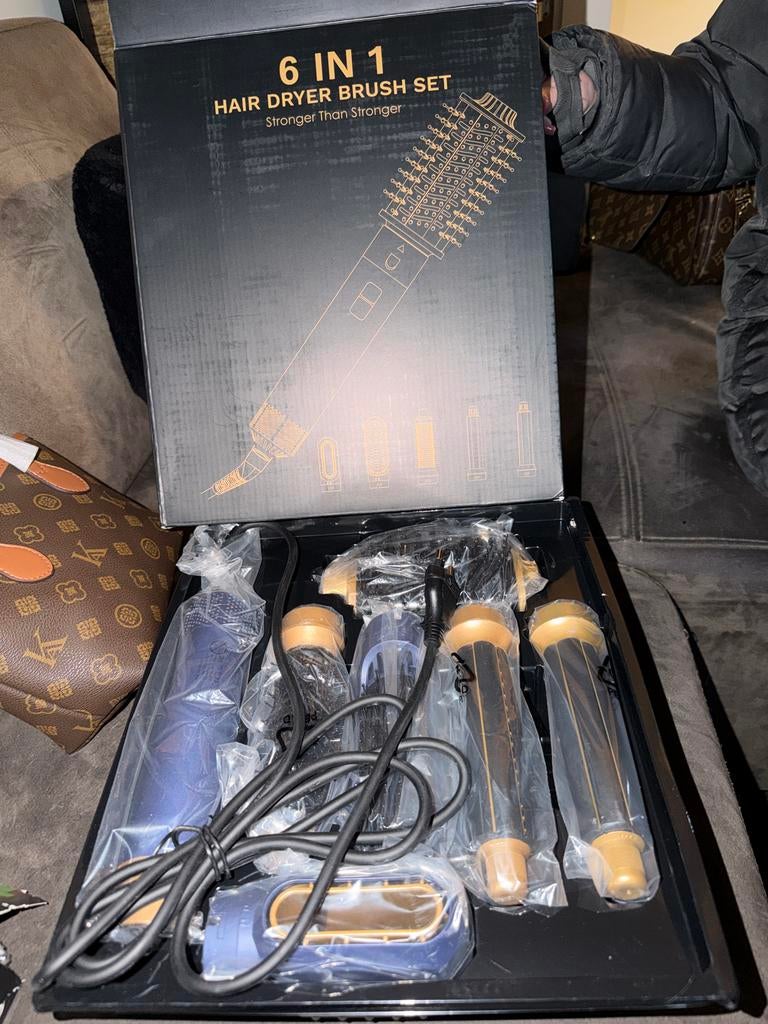 6 in 1 hair dryer bruch set, Sieraden, Tassen en Uiterlijk, Uiterlijk | Haarverzorging, Ophalen of Verzenden, Nieuw