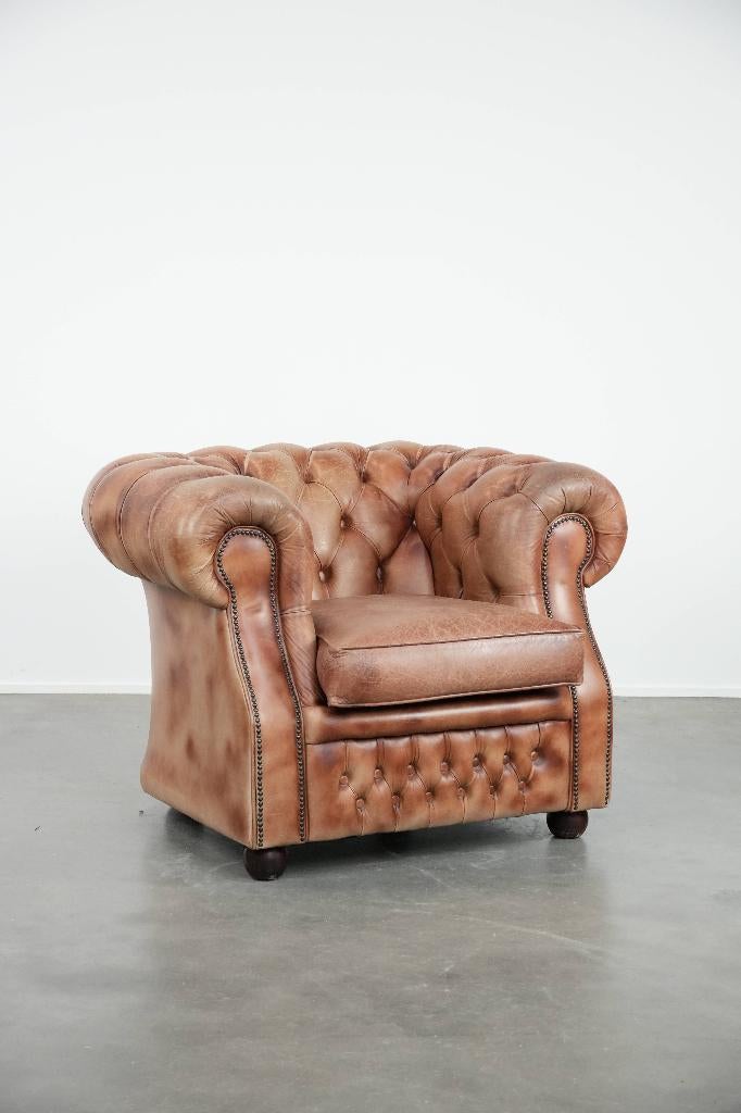 Chesterfield fauteuil in Engelse stijl, Huis en Inrichting, Ophalen, Gebruikt, ., .