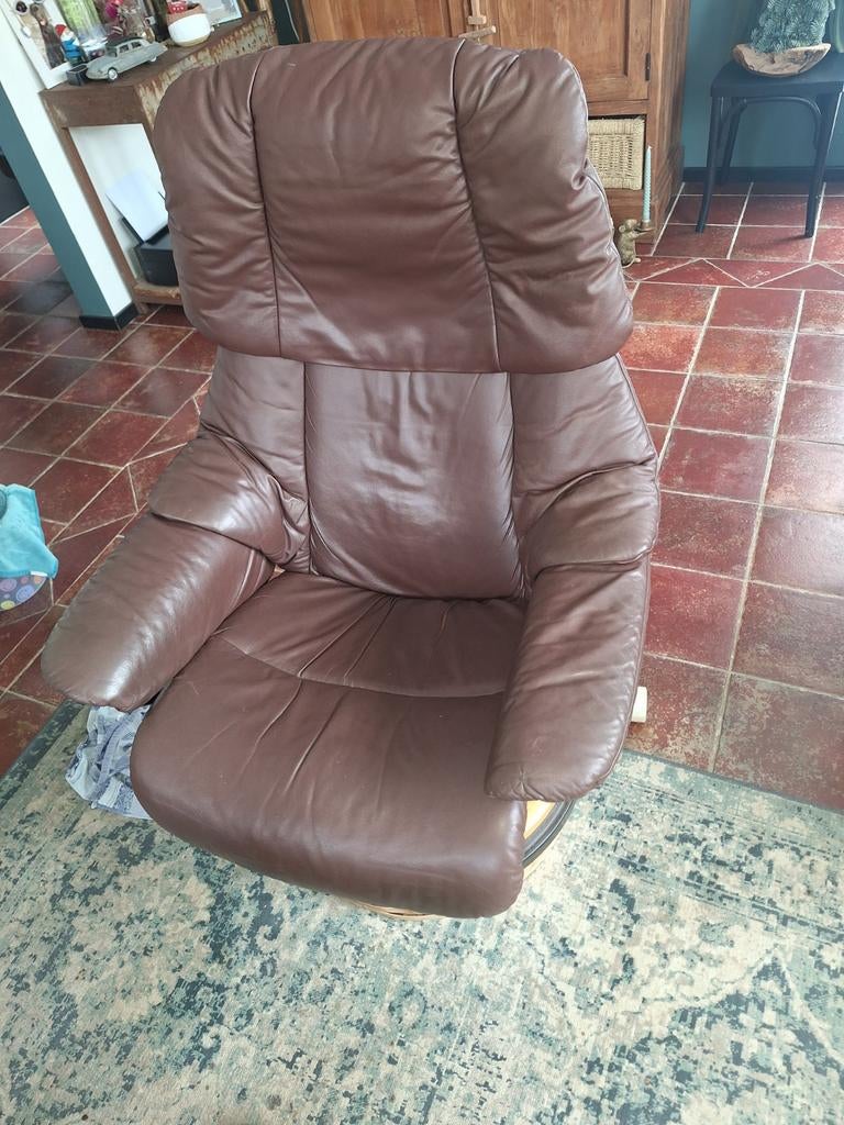 Lederen fauteuil Stressless, Ophalen, Gebruikt, Minder dan 75 cm, Leer