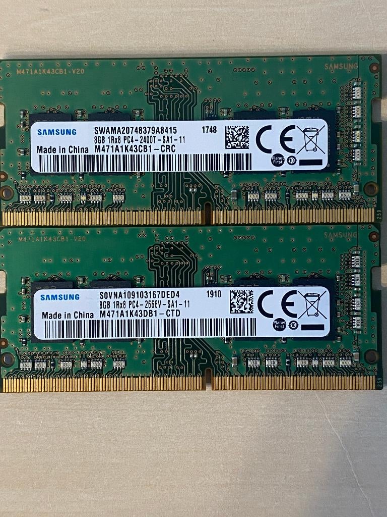 Geheugenmodules laptop en desktop: PC2, PC3 en PC4, Computers en Software, RAM geheugen, Gebruikt, DDR4, 8 GB, Laptop