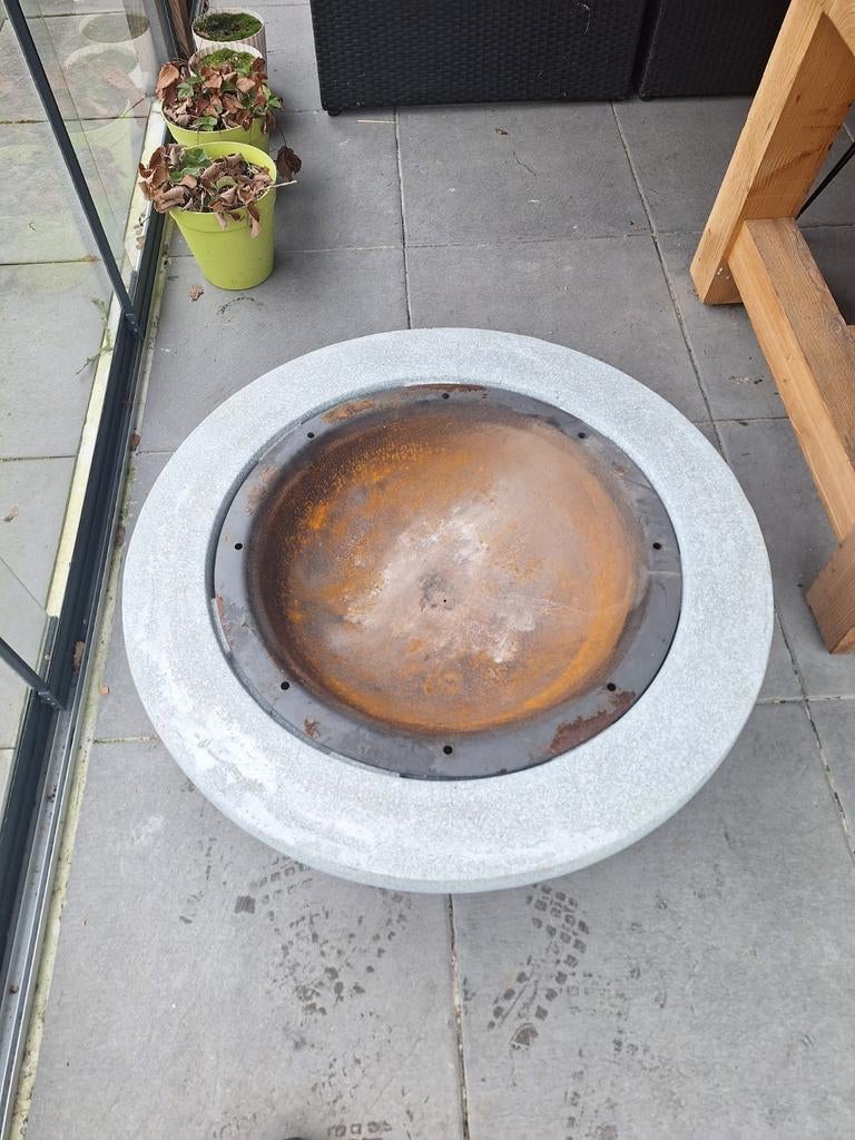 Esschert Vuurschaal 90cm met toebehoren, Ophalen, Gebruikt, Vuurkorf