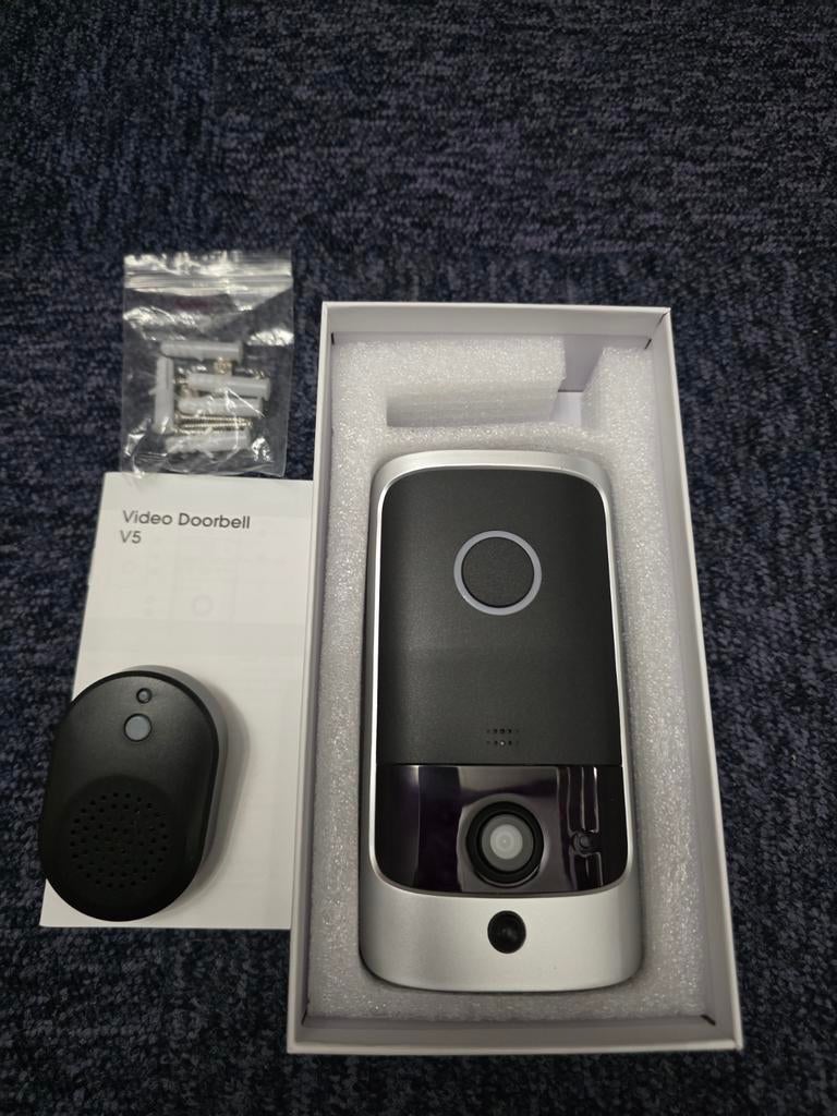 Video Deurbel V5 met 2-weg audio en camera, Ophalen of Verzenden, Bewegingsdetectiesensor, Nieuw