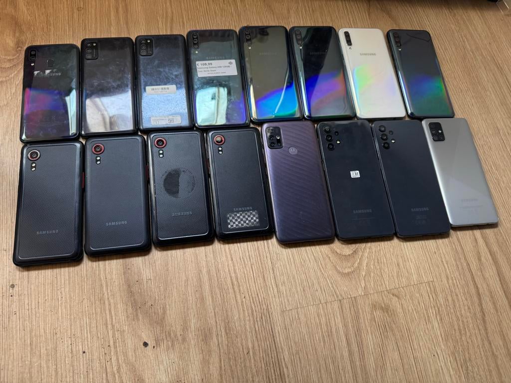 Partij Samsung Telefoons 16x, Telecommunicatie, Ophalen, Zwart, Zo goed als nieuw, 128 GB