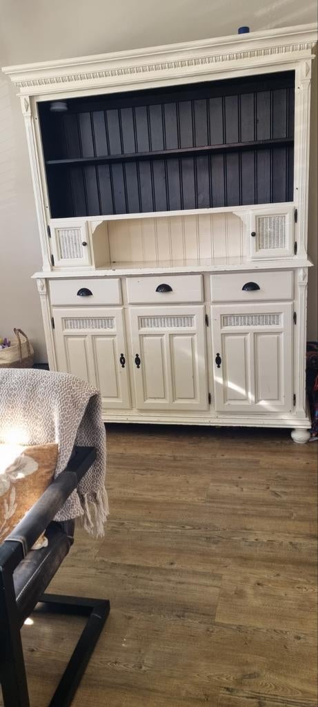 Buffetkast wit met zwart, Huis en Inrichting, Kasten | Buffetkasten, Ophalen of Verzenden, Gebruikt, 25 tot 50 cm