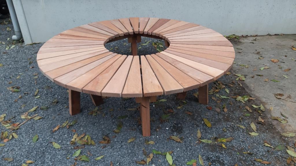 boombank rond, Ophalen, Nieuw, Hout