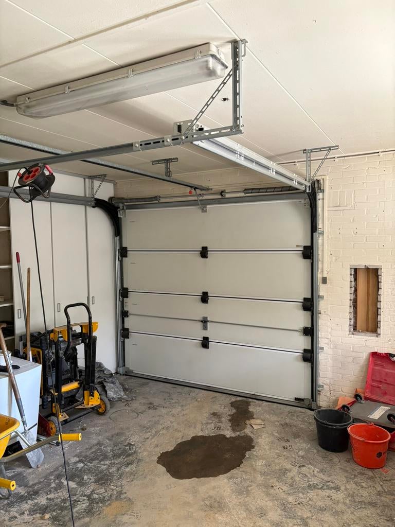 Garagepoort + elektrische opener (Normstahl / Marantec), Doe-het-zelf en Verbouw, Deuren en Horren, Ophalen, Garagedeur, Zo goed als nieuw