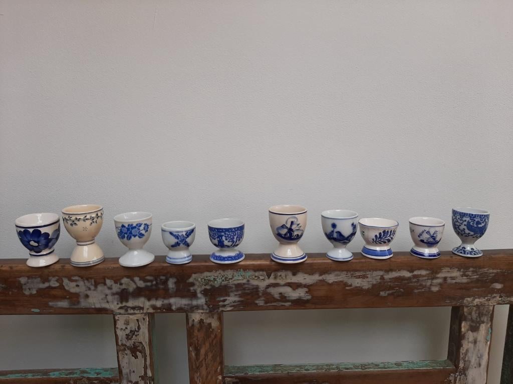 10  Brocante eierdoppen, Ophalen of Verzenden, Zo goed als nieuw, Aardewerk, Overige stijlen