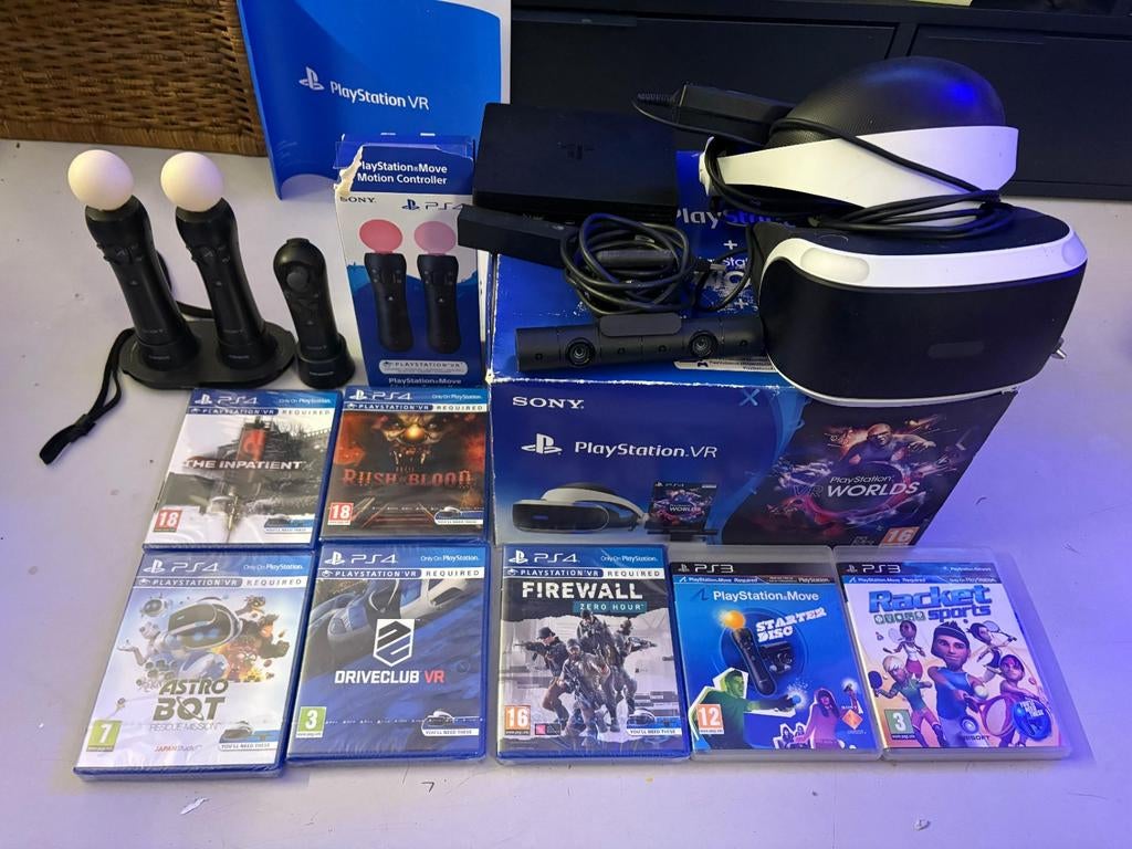 Sony PlayStation VR1 set met 6 games en controllers, Ophalen