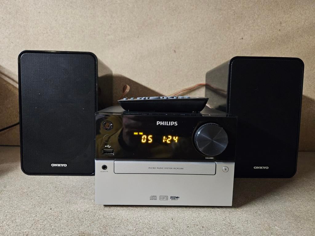 Philips MCM2300 microset met Onkyo D-T 105 speakers, Zo goed als nieuw, Microset, Speakers, Ophalen