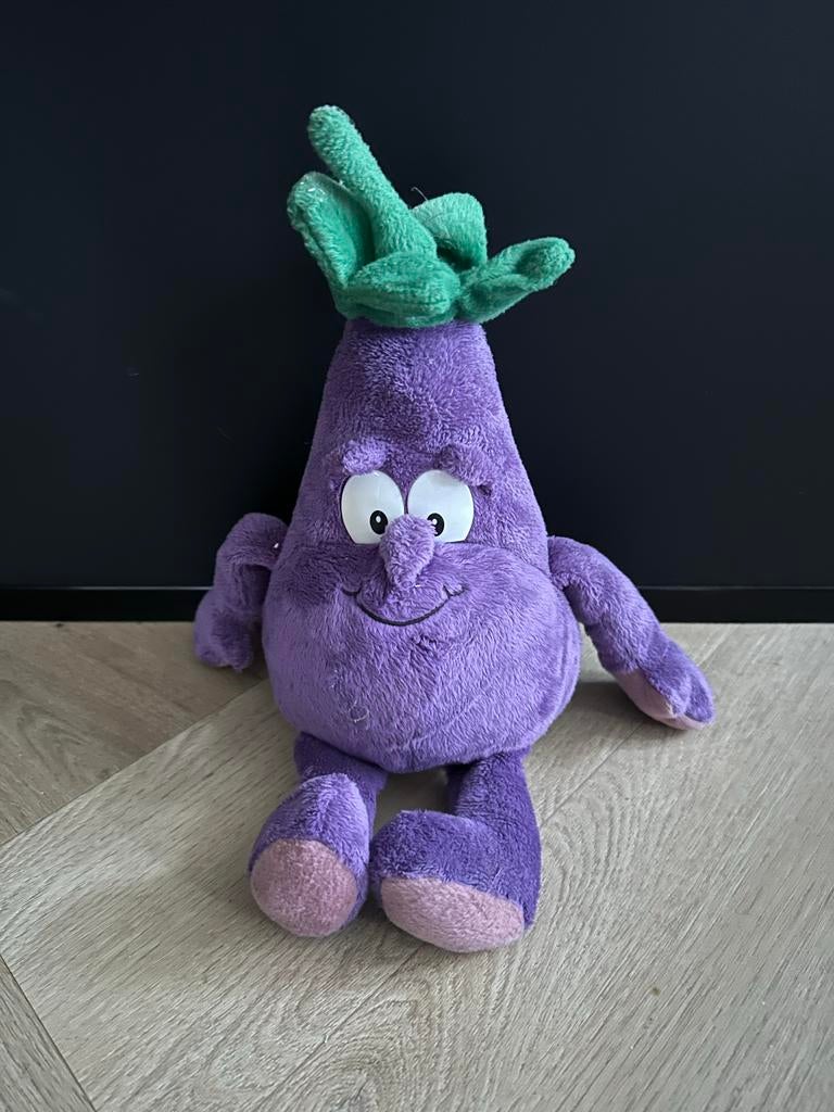 Leuke paarse aubergine knuffel, Ophalen of Verzenden, Zo goed als nieuw, Overige typen