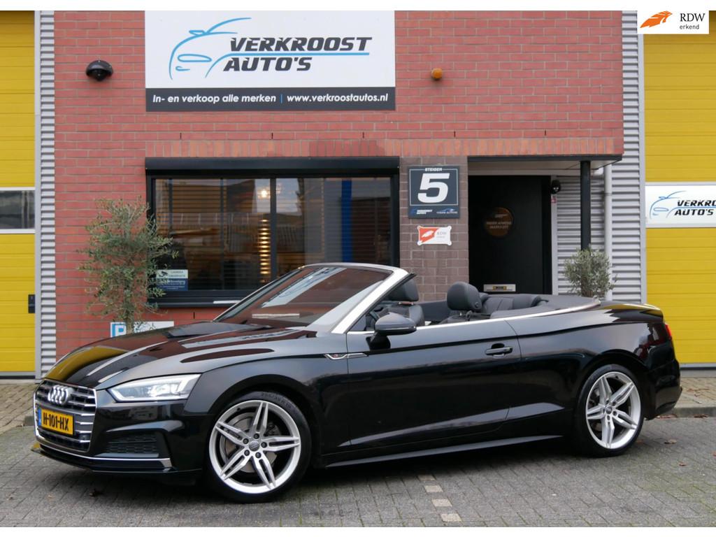 Audi A5 Cabriolet 2.0 TFSI S-line Pro Line Plus.facelift. na, Gebruikt, 4 stoelen, Bluetooth, Zwart