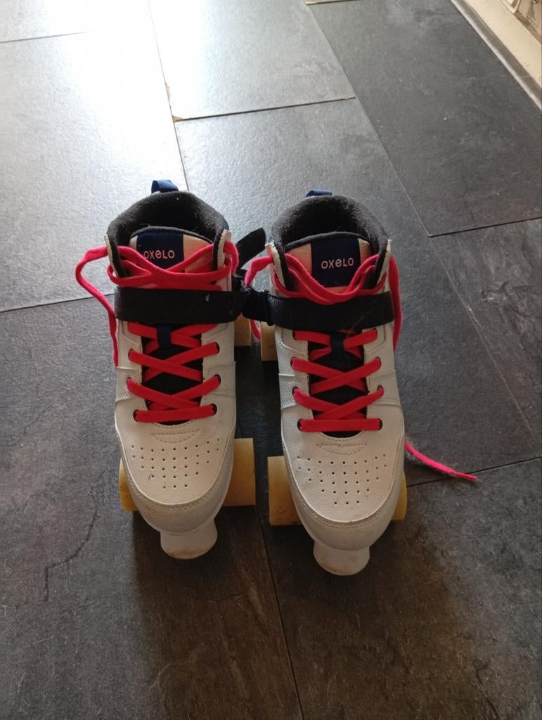 Oxelo rolschaatsen - Maat 40 41  - Wit/Rood, Sport en Fitness, Skeelers, Dames, Overige typen, Zo goed als nieuw, Ophalen