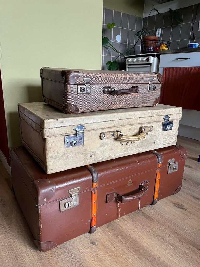 Vintage kleine Koffer - 34x50x16,5 cm, Sieraden, Tassen en Uiterlijk, Koffers, Ophalen, Overige materialen, Gebruikt, 45 tot 55 cm