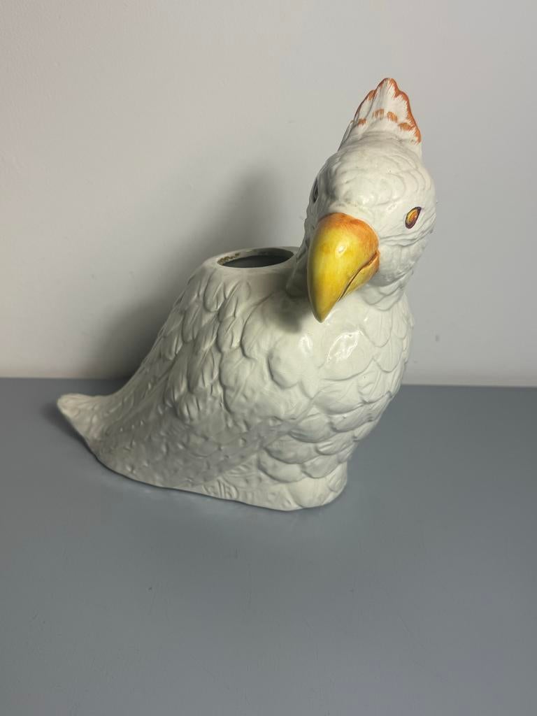 Vintage Bassano Italië papegaai vaas/planter, Ophalen of Verzenden