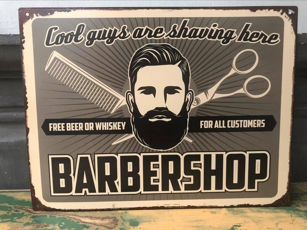 Borden tekstbord barber wandbord garage mancave bar pub cafe, Clayre&Eef, Nieuw, Ophalen of Verzenden, De Giesel