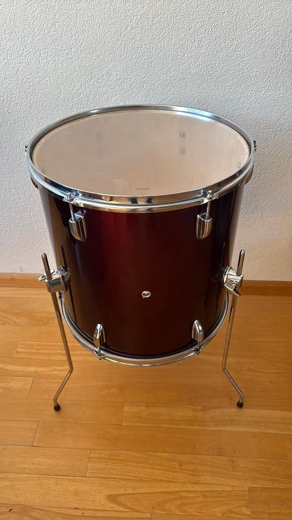 staande bordeauxrode floortom 16"/ met diepe sound, Ophalen, Zo goed als nieuw, Melodische percussie
