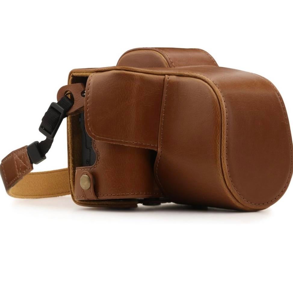 NIEUW- Leren cameratas Canon EOS M50/M50 Mark II, Ophalen of Verzenden, Nieuw, Overige typen, Canon