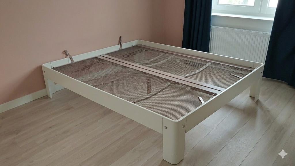 Auping Auronde bed 160x200 cm, verstelbaar, spiraalbodems, Ophalen, Verstelbaar, Wit, Tweepersoons